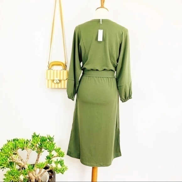💋Anthropologie Thalia knit green midi dress loose fitting size XS - Picture 5 of 7